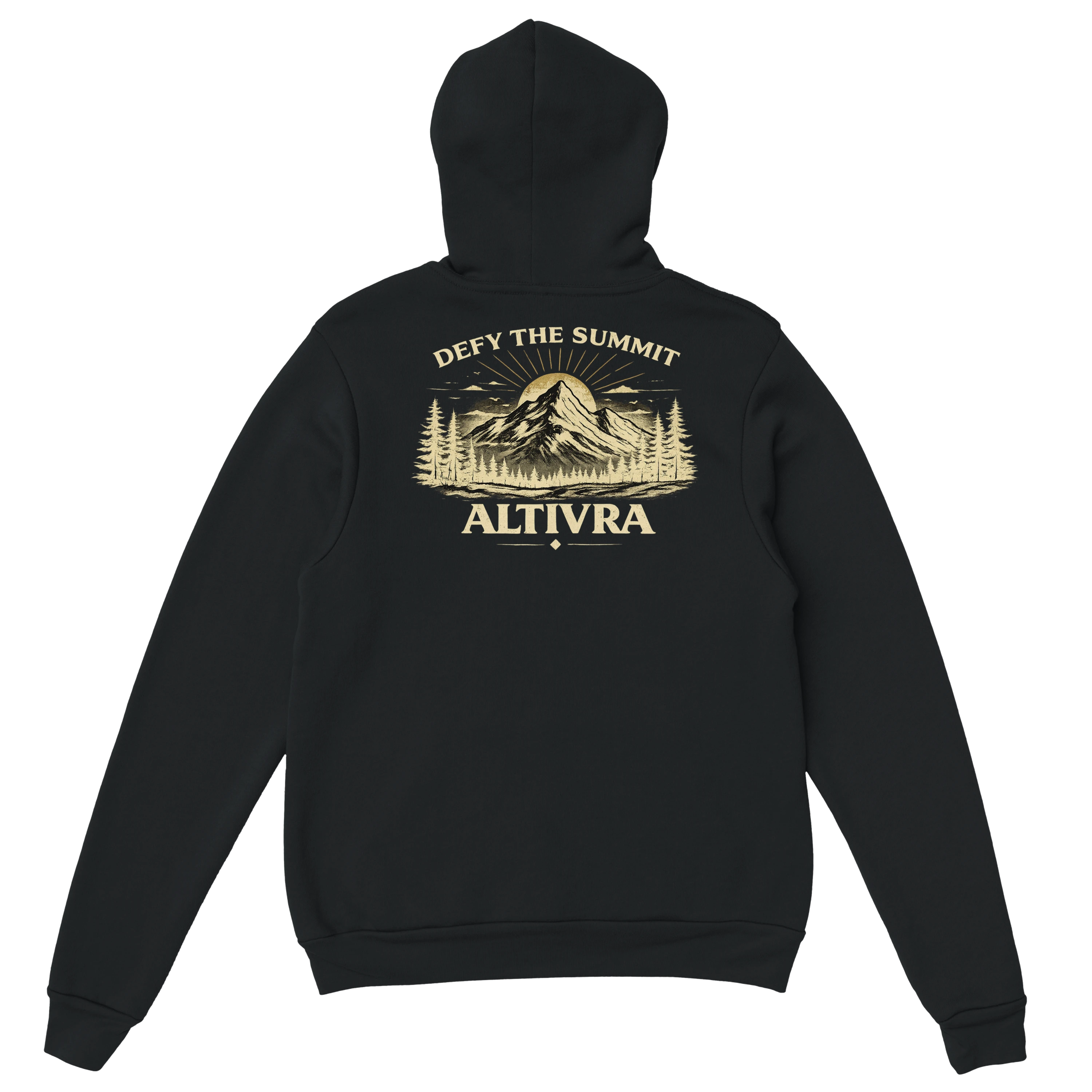 Altivra Crest Hoodie – Mountain Graphic Hoodie for Outdoor & Streetwear